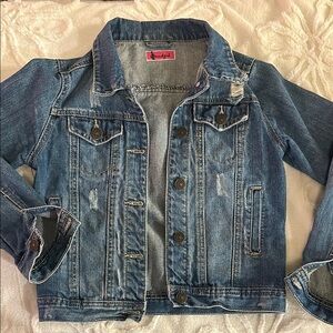 Denim Jacket with Distressed Details
